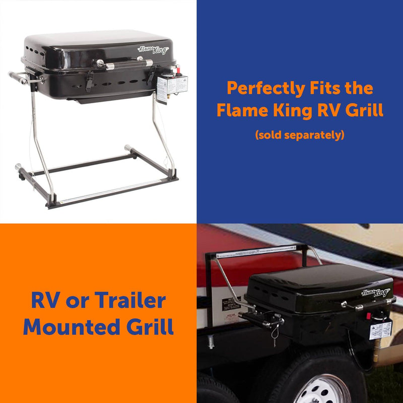 Load image into Gallery viewer, Flame King RV Camper Trailer Mounting Rack for Flame King Propane Portable Grill or Griddle
