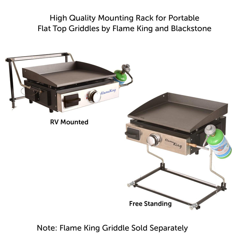 Load image into Gallery viewer, Flame King RV Camper Trailer Mounting Rack for Flame King Propane Portable Grill or Griddle
