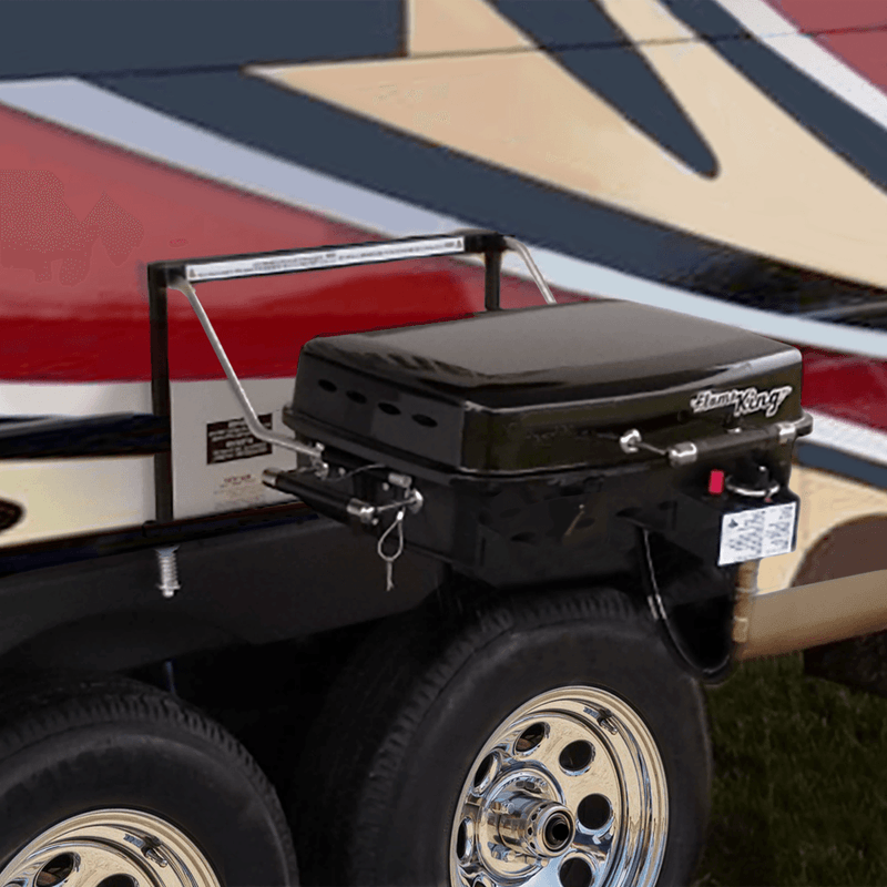Load image into Gallery viewer, Flame King RV Trailer Mounted Grill BBQ with Carry Bag
