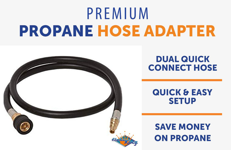 Load image into Gallery viewer, Flame King RV, Van, Trailer, Dual Quick Connect Hose, LP Gas Only, 48 inch, 1/4 inch
