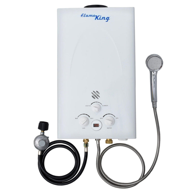 Load image into Gallery viewer, Flame King Tankless Outdoor Portable Camping Hot Shower Propane Gas 10L 2.64GPM Water Heater 68,000 BTU
