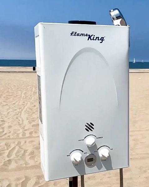 Load image into Gallery viewer, Flame King Tankless Outdoor Portable Camping Hot Shower Propane Gas 10L 2.64GPM Water Heater 68,000 BTU
