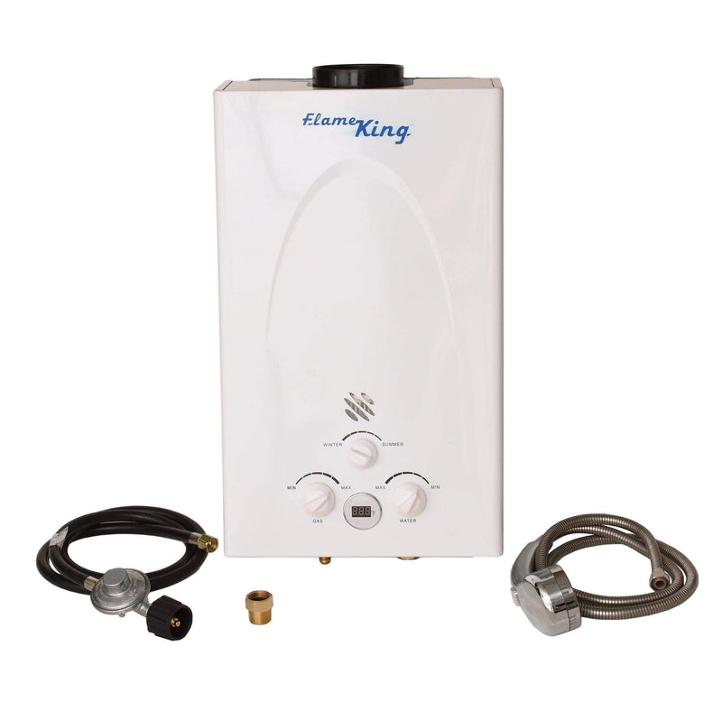 Load image into Gallery viewer, Flame King Tankless Outdoor Portable Camping Hot Shower Propane Gas 10L 2.64GPM Water Heater 68,000 BTU
