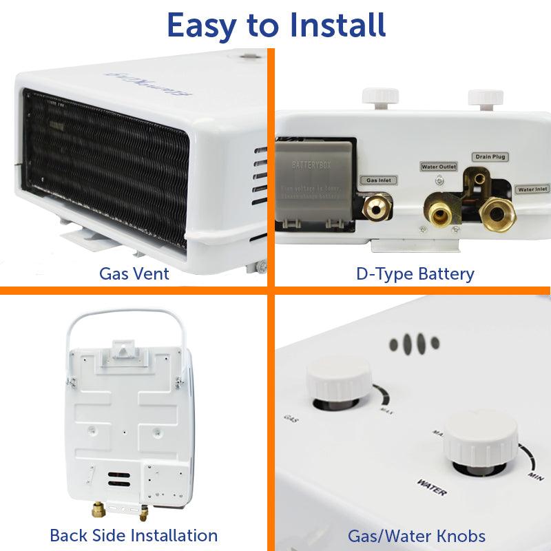 Load image into Gallery viewer, Flame King Tankless Outdoor Portable Camping Hot Shower Propane Gas 5L 1.32GPM Water Heater 34,000 BTU
