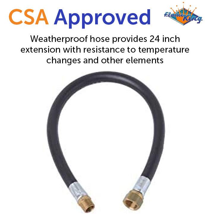 Load image into Gallery viewer, Flame King Thermo Plastic Hose Assembly for LP and Natural Gas, 24 Inch, 3/8 Inch
