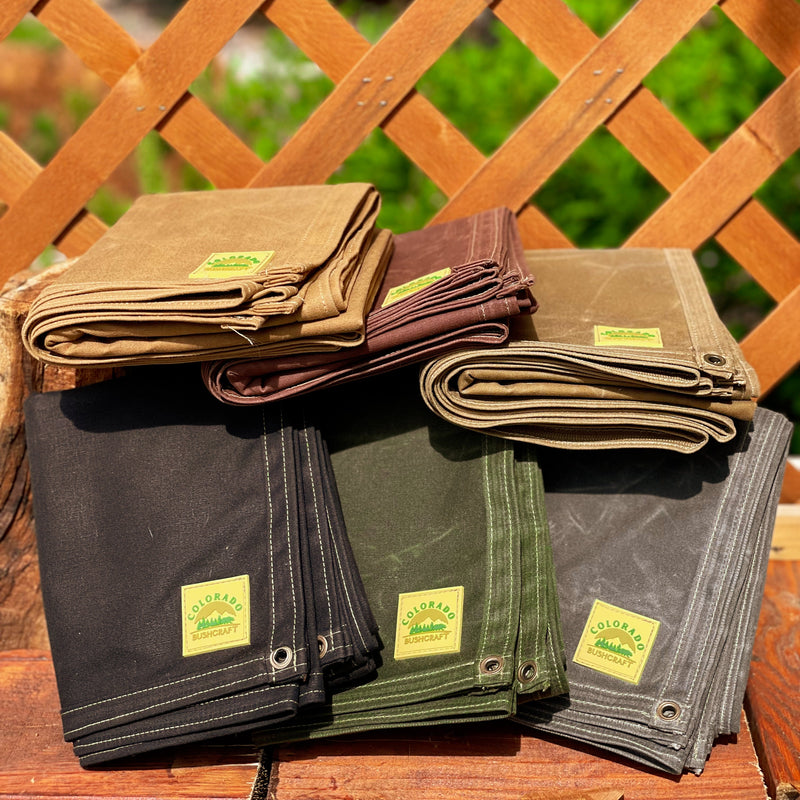 Load image into Gallery viewer, Extra Large Waxed Canvas Bushcraft Ground Cloth (Various Colors)
