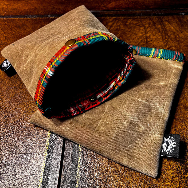 Load image into Gallery viewer, Set of Two Medium Handmade Waxed Canvas and Wool Ditty Bags for Bushcraft Camping Outdoors (Various Colors)
