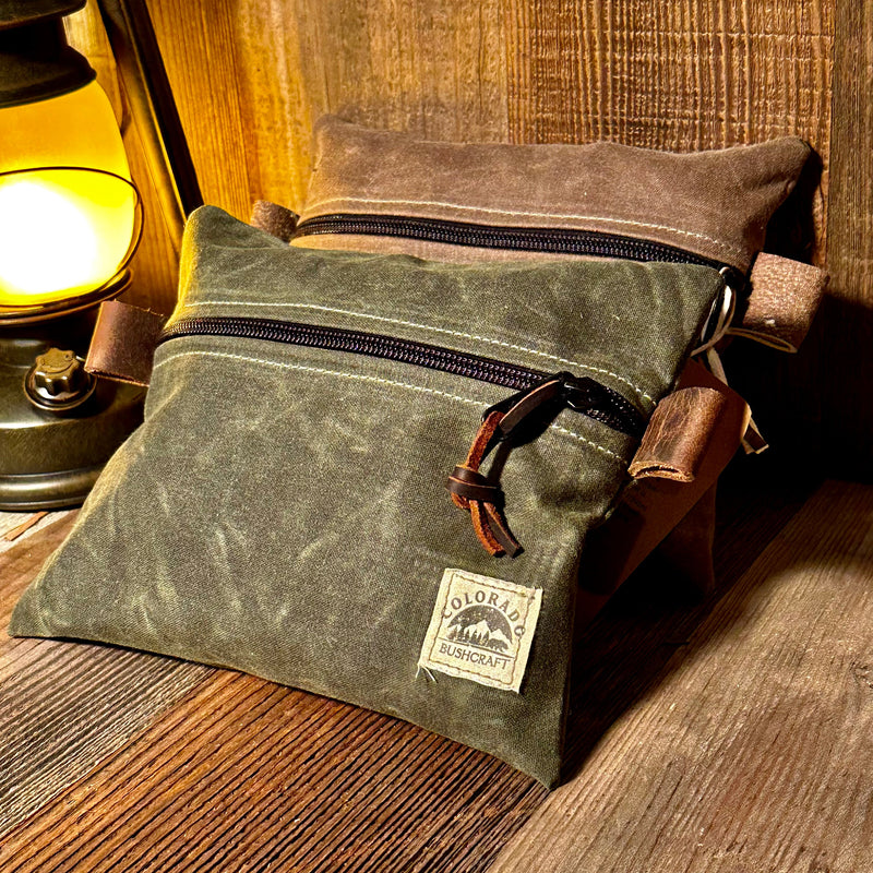 Load image into Gallery viewer, Handmade Medium Waxed Canvas Traditional EDC Pouch Bushcraft Survival Camping Possibles Dopp Grooming (Various Colors)
