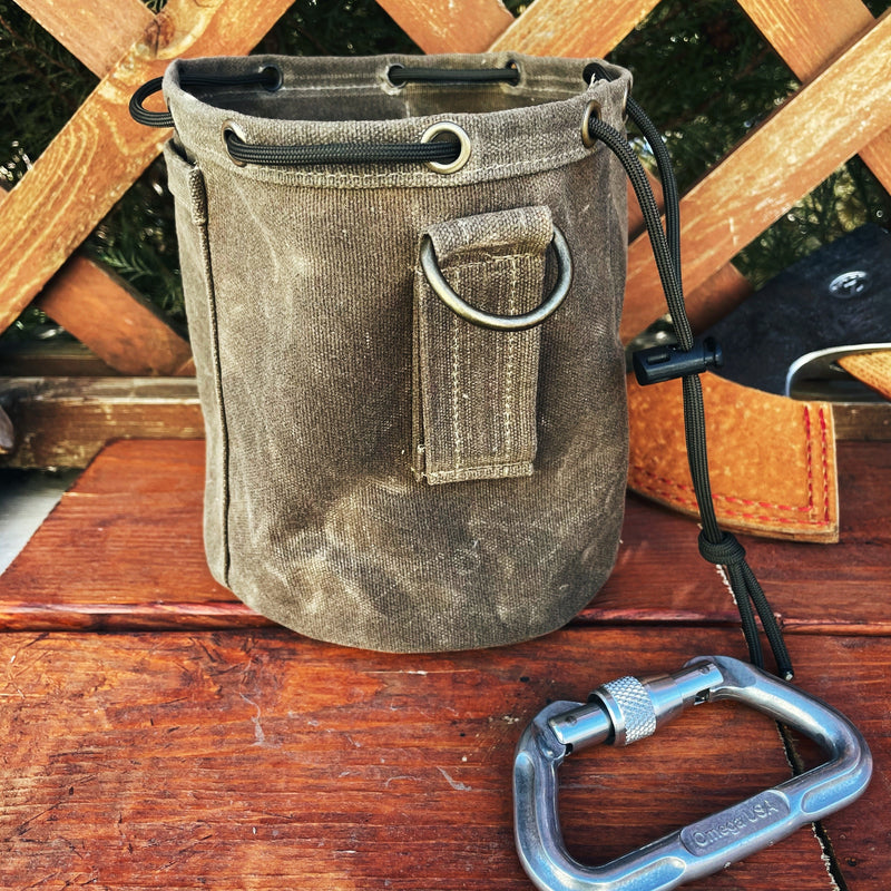 Load image into Gallery viewer, Heavy Duty Waxed Canvas Round Bottom Bushpot Utility Bag Bushcraft Survival Camping
