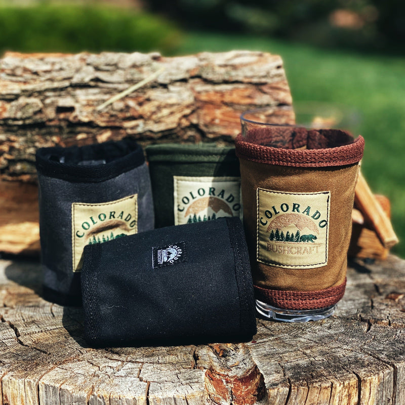 Load image into Gallery viewer, Bushcraft Waxed Canvas Pint Glass Cosy Cooler Coozie Cozy Insulated (Various Colors)

