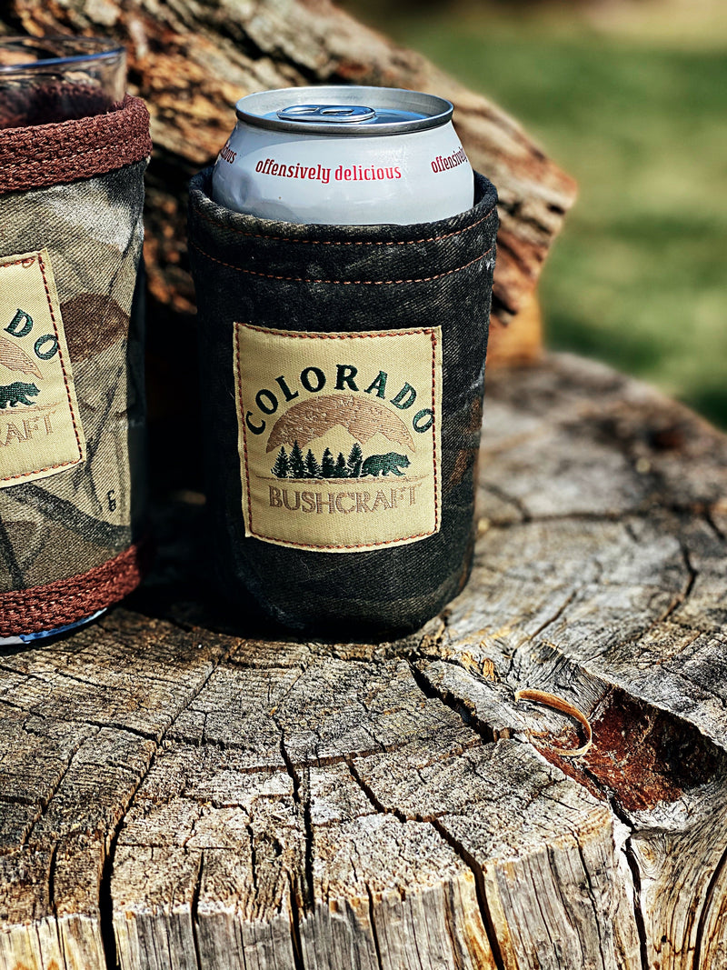 Load image into Gallery viewer, Bushcraft Waxed Canvas Can Cosy Cooler Coozie Cozy Insulated (Various Colors)
