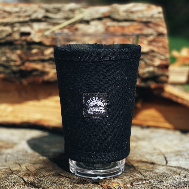 Load image into Gallery viewer, Bushcraft Waxed Canvas Pint Glass Cosy Cooler Coozie Cozy Insulated (Various Colors)
