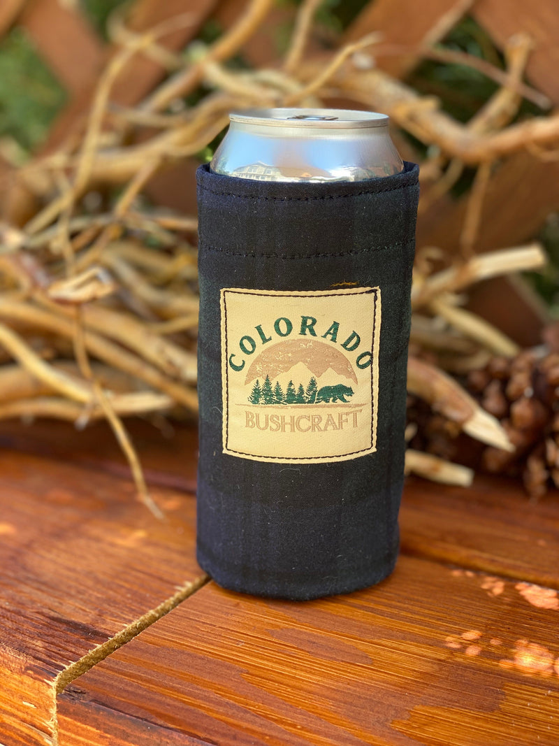 Load image into Gallery viewer, Bushcraft Waxed Canvas Can Cosy Cooler Coozie Cozy Insulated (16 oz / pint - Various Colors)

