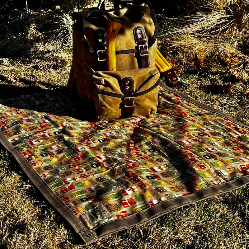 Load image into Gallery viewer, Large Heavyweight Waxed Canvas and Backpacks Waxed Cotton Lined Bushcraft Ground Cloth
