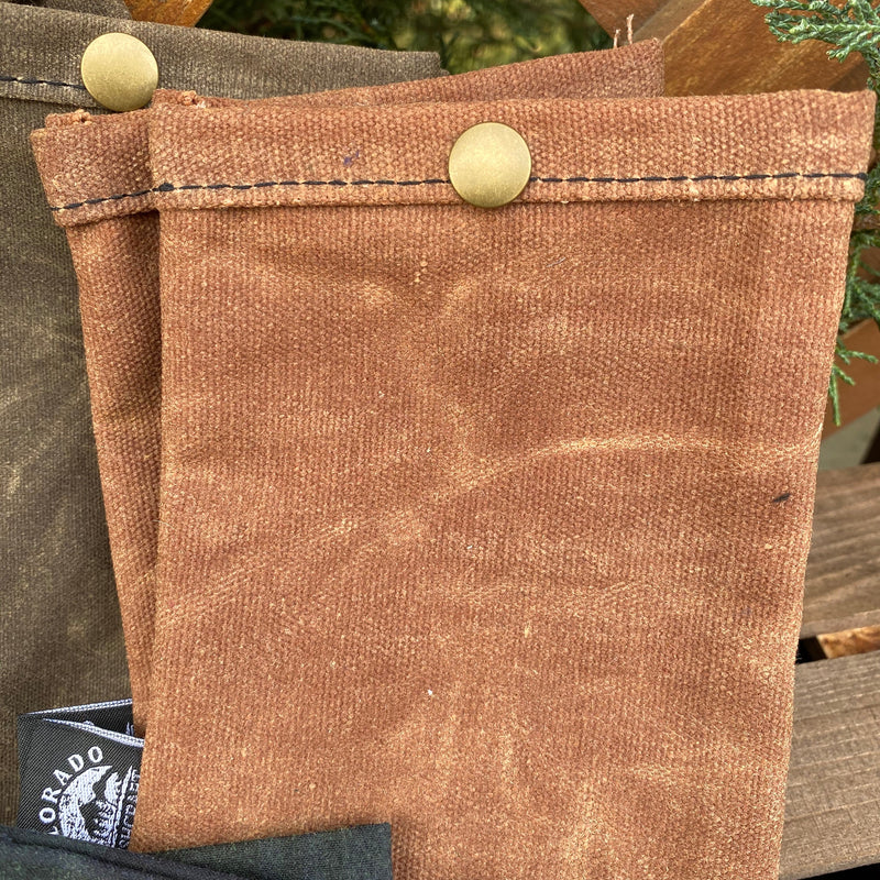 Load image into Gallery viewer, Set of Two Small Handmade Waxed Canvas Ditty Bags for Bushcraft Camping Outdoors (Various Colors)
