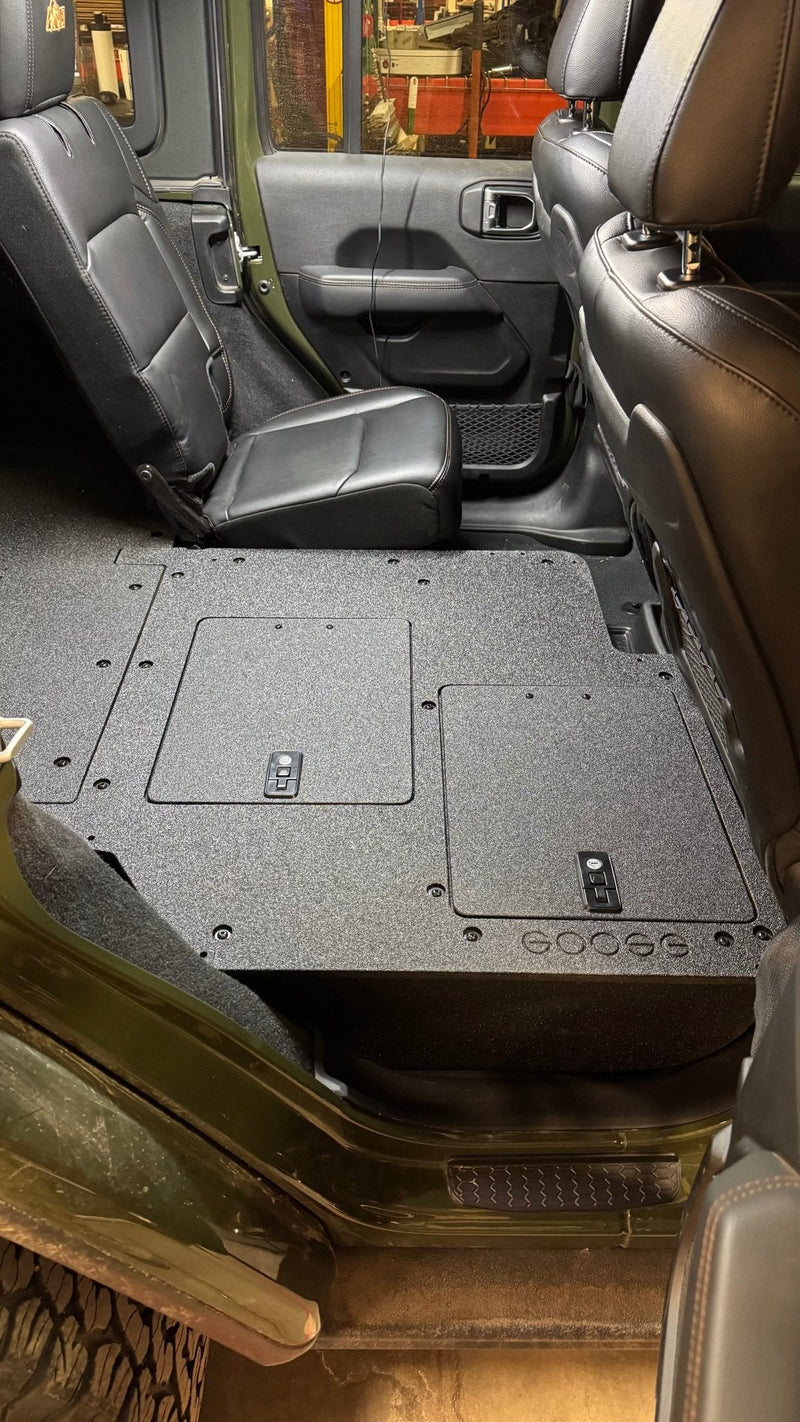 Load image into Gallery viewer, Jeep Wrangler 2018-Present JLU 4 Door - Second Row Seat Delete Plate System - V2

