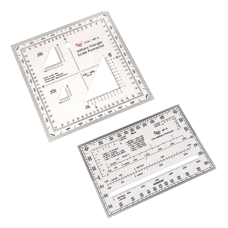 Load image into Gallery viewer, Military Map Protractor 2-Pack Set -  Coordinate Scales for Map Reading and Navigation
