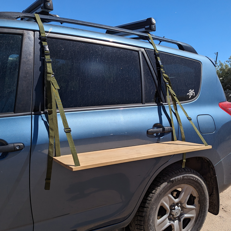 Load image into Gallery viewer, Tire Table Hanging Shelf for Vanlife &amp; Camping
