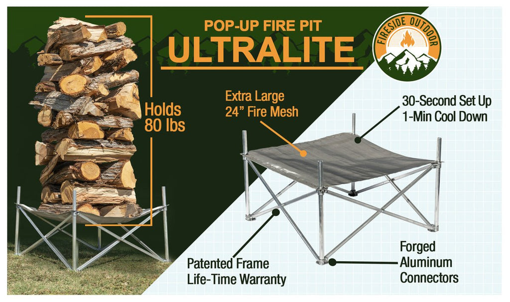 Fireside Outdoor Pop - Up Fire Pit 24" Ultra Lite - Trail and Timber Co
