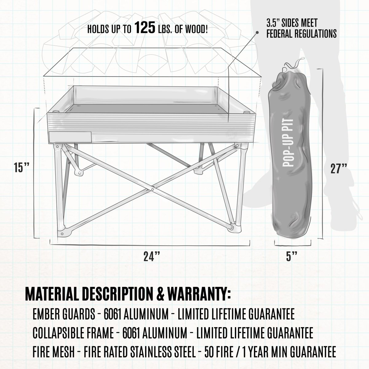 Pop - Up Fire Pit Base Kit - Trail and Timber Co