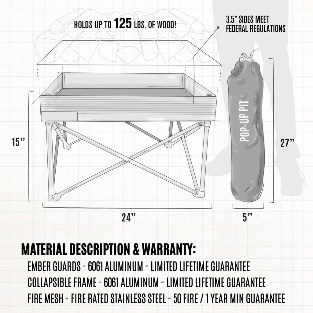 Pop - Up Fire Pit - Go Anywhere Kit - Trail and Timber Co