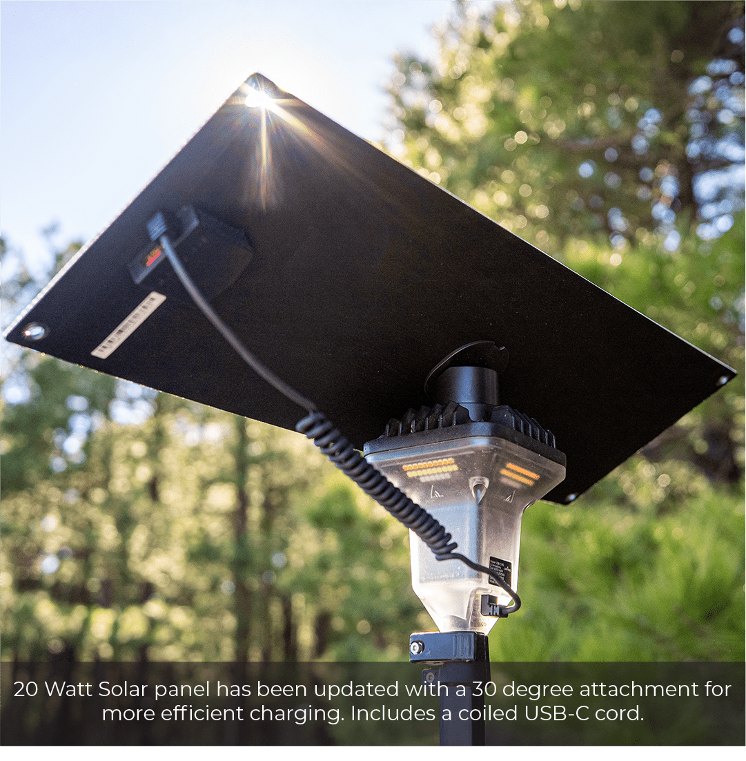 20 Watt Portable Solar Panel w/ LightRanger Receiver - Trail and Timber Co